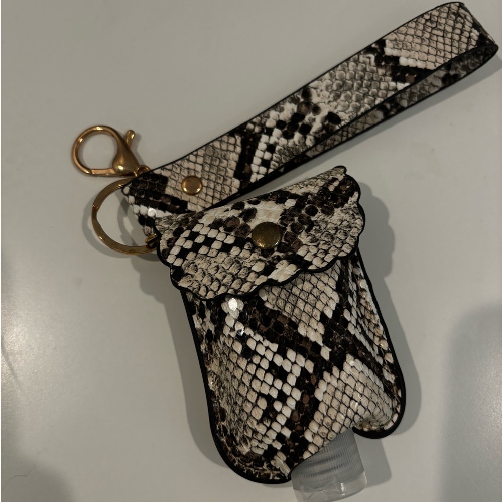 Snake Print Hand Sanitizer Holder with Strap